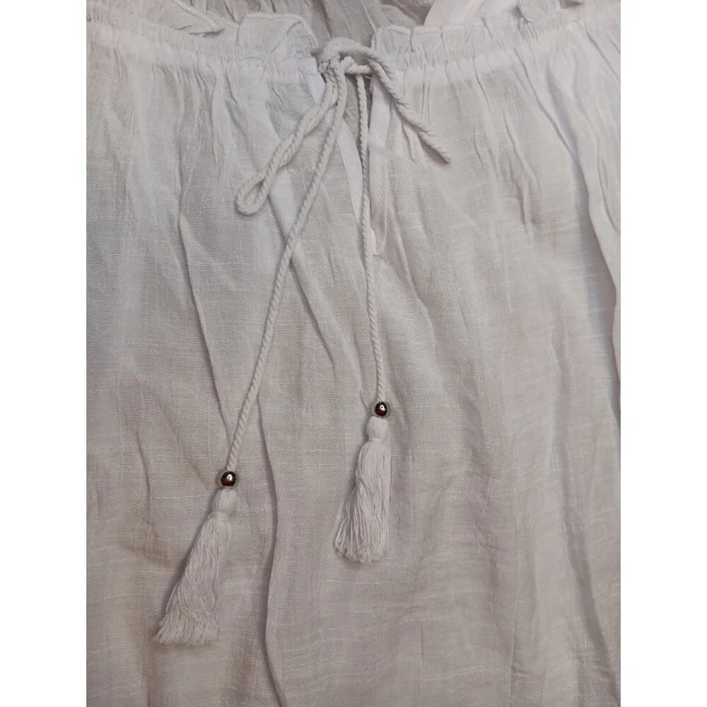Unique Spectrum Womens Plus 3X Top Off Shoulder Smocked Sheer Peasant Lace NWT - Picture 2 of 10